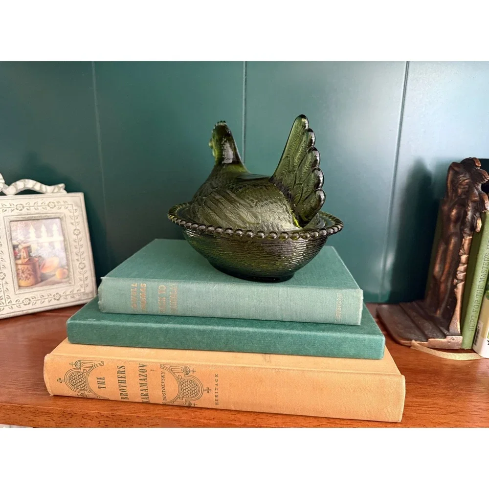 Indiana Glass Hen on Nest Covered Dish | Vintage Chicken Candy Dish |